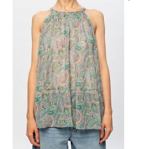 AllSaints Roma Shahmina Tie Back Sleeveless Top - Picture 2 of 5